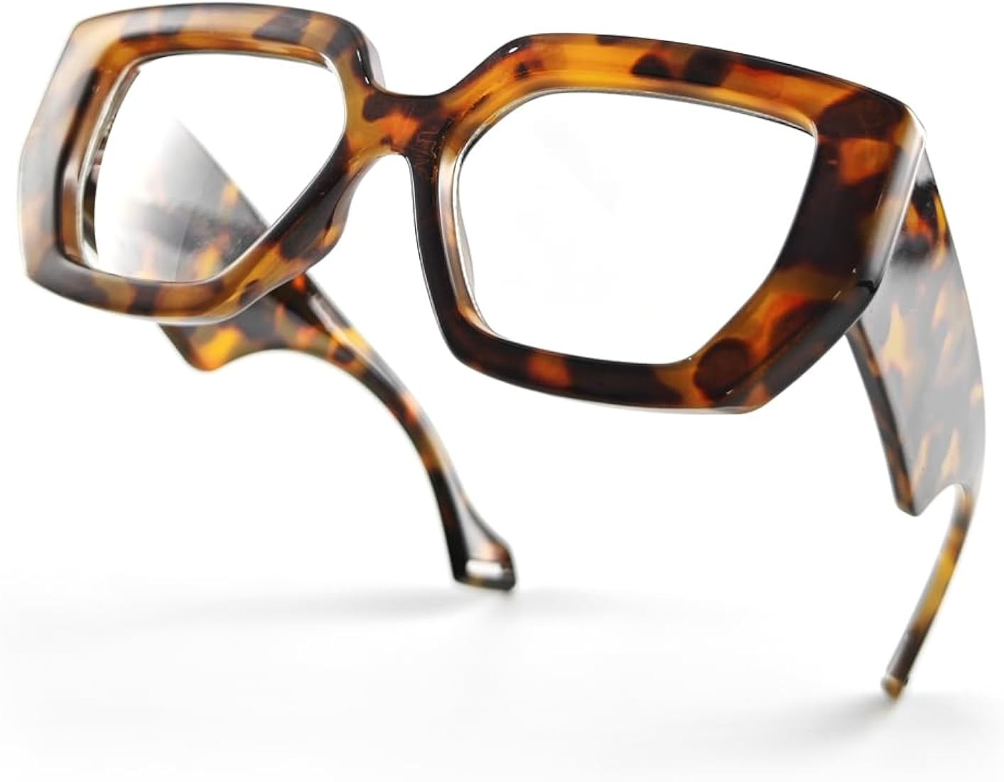 Oversized Square Blue Light Glasses for Women, Large Thick Frame Big Reading Eyewear for Computer... | Amazon (US)