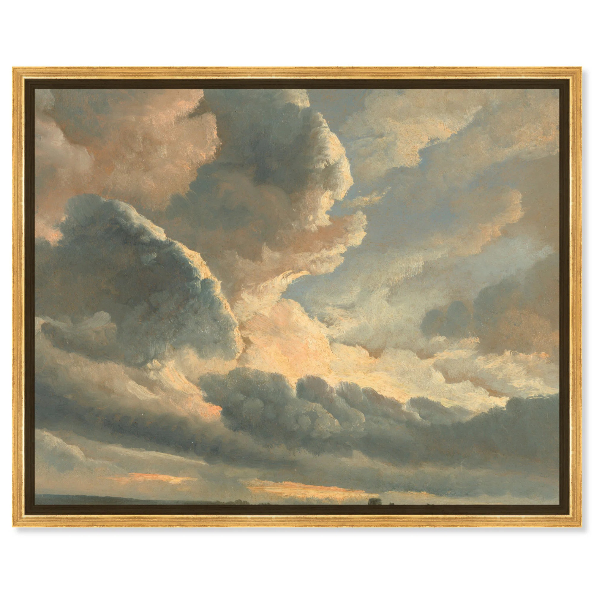 Clouds With Sunset Near Rome Canvas Classic Vintage Art by Art Remedy | Wayfair North America