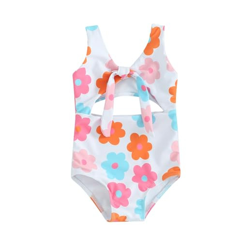 Infant Toddler Baby Girl Swimsuit Floral Print Sleeveless One Piece Bathing Suit Summer Bikini Beach Wear Swimwear (C-C Pink, 6-9 Months) | Amazon (US)