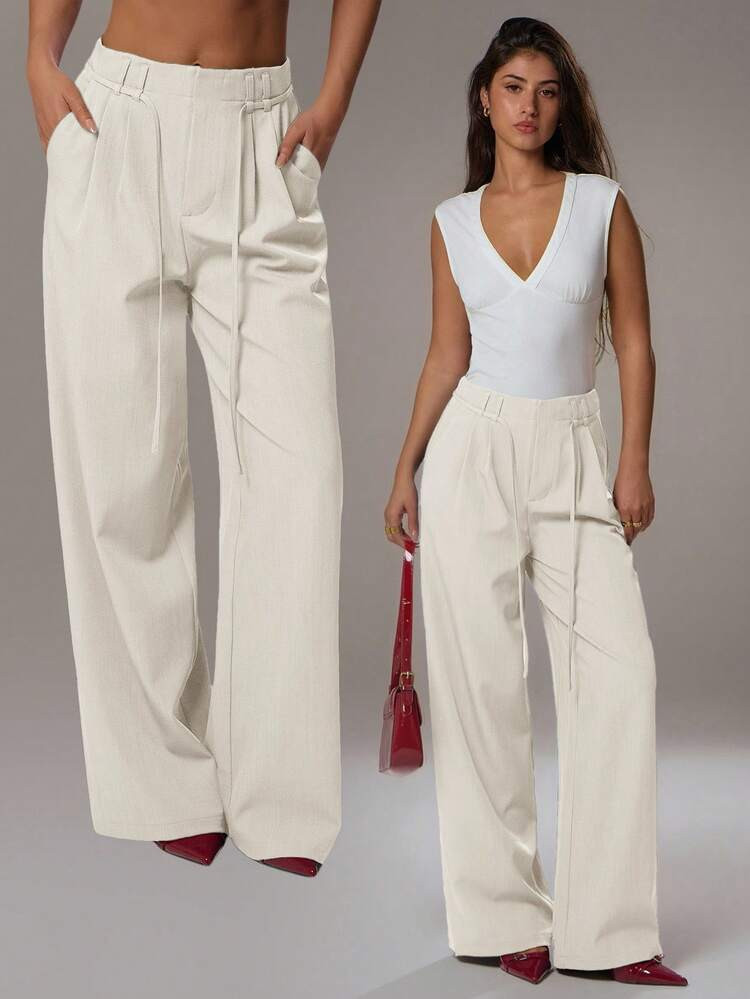 Avantive Spring&Summer Women Romantic/Prom/Formal/Birthday/90s Clothes/Business Casual Woman/Elegant/Western Wear/Going Out/Fashion/Casual/Y2k Clothes/Club/Office /Cocktail/Vintage/Bodycon/Raves Festival/Funny/Classy/Old Money/Streetwear/Vacations/Country Concert/Work Clothes /Modest/Spring Break/Bachelorettes/Concert/Baddie/Basic/Graduation/Low Rise/Baggy/Straight Leg/Wide Leg/ White Wide Leg Pants Women,Chic Pants For Women White Pants | SHEIN