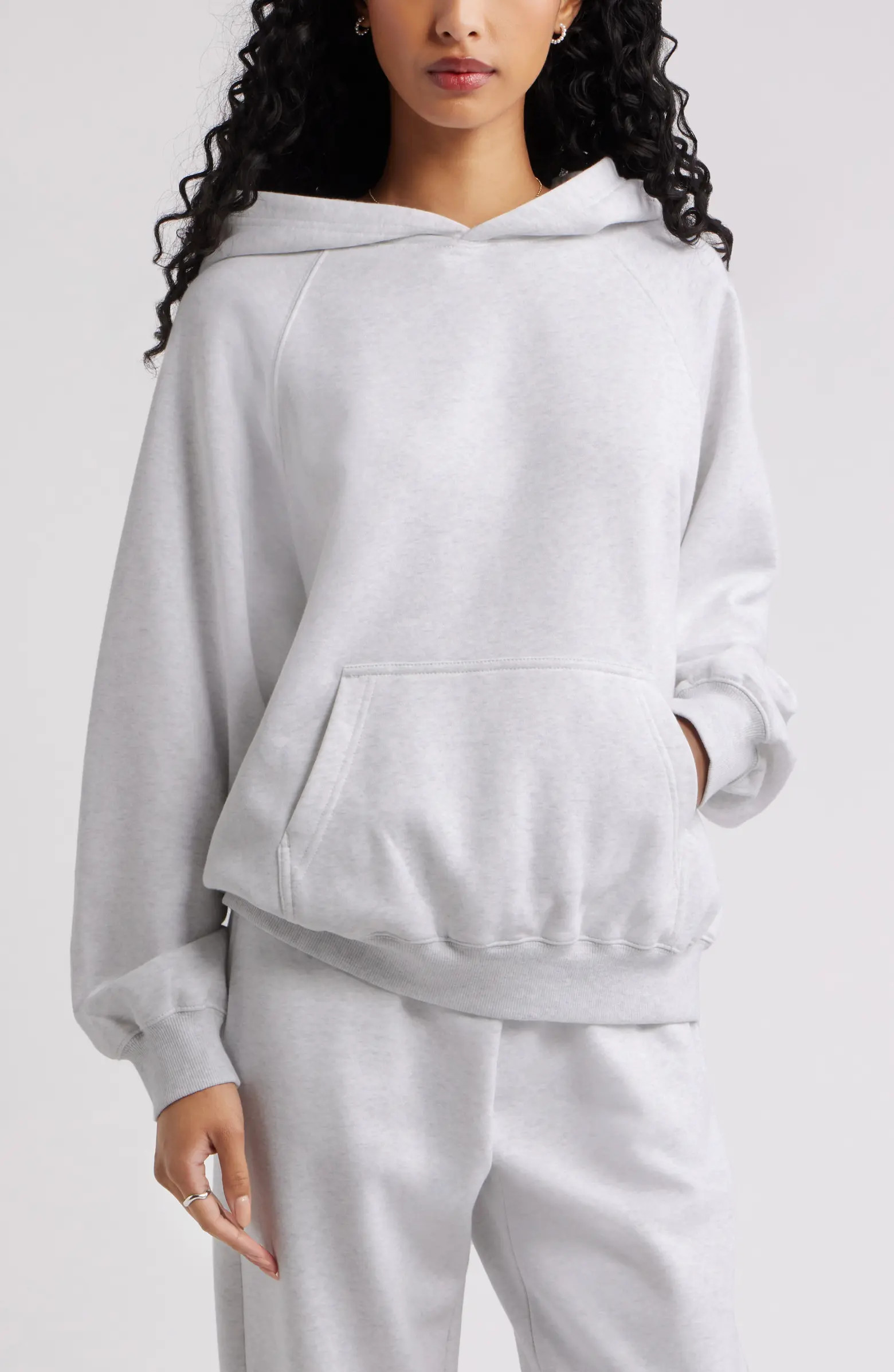 Fleece Detail Oversize Raglan Hoodie | Nordstrom