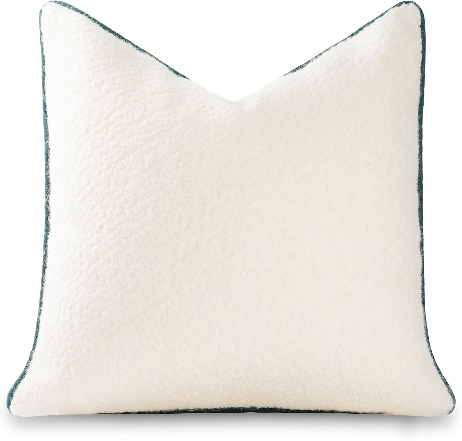 Hofdeco Premium Wool Bouclé Solid Throw Pillow Cover, 20x20, Beige Green | Amazon (US)