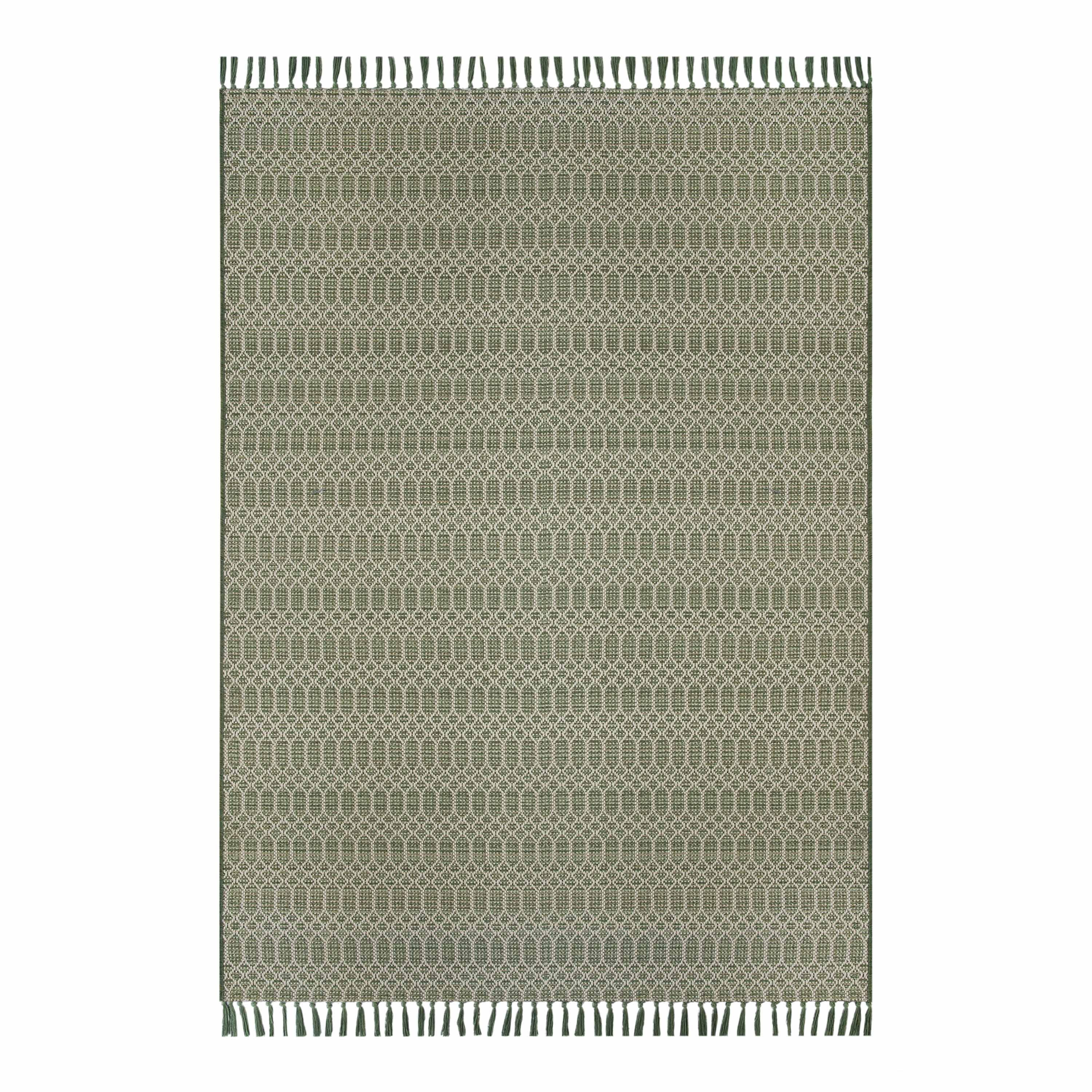 Better Homes & Gardens 5’x7’ Green Tassel Outdoor Rug | Walmart (US)