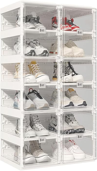 ANTBOX Foldable Shoe Rack,Shoe Organizers for Closet Plastic Shoe Storage Box Space Saving for En... | Amazon (US)