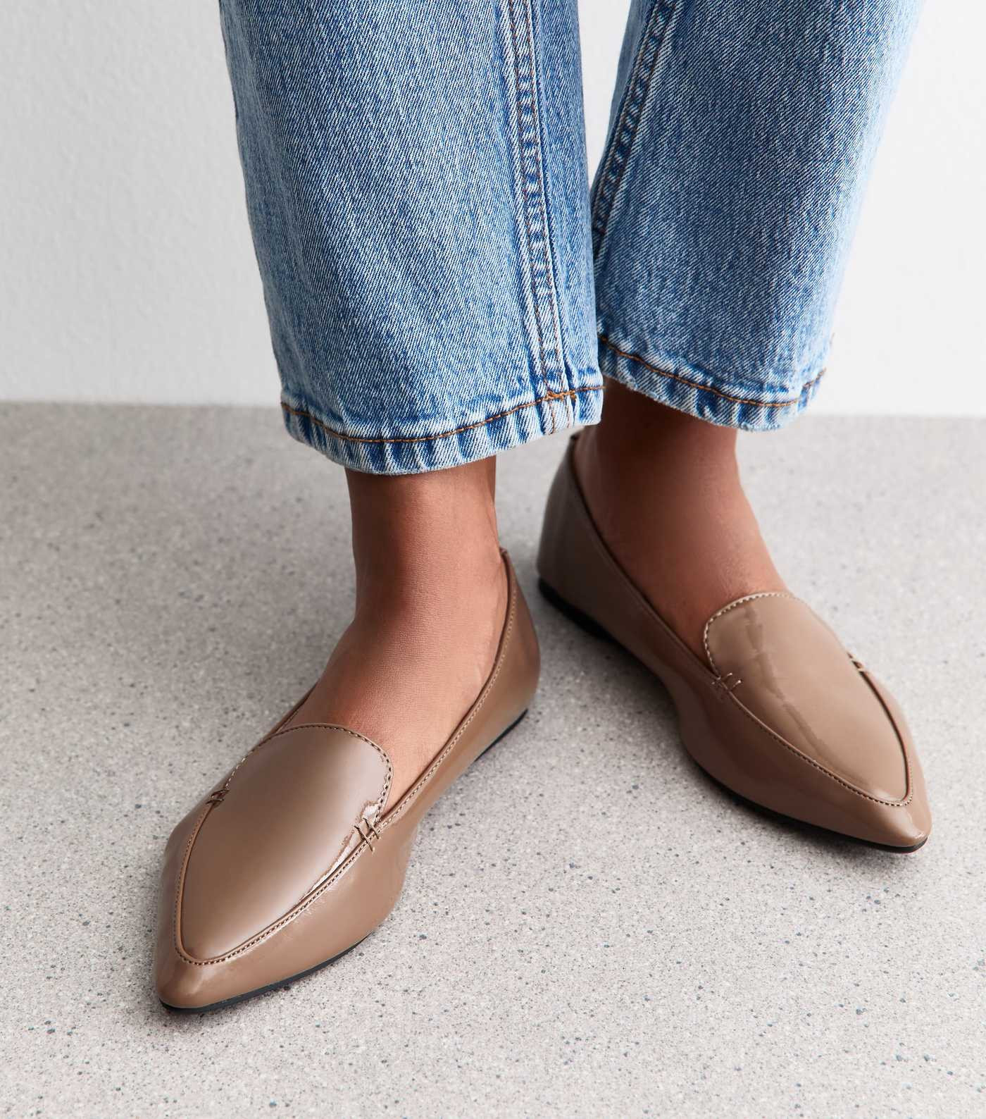 Light Brown Faux Leather Pointed Toe Loafers | New Look | New Look (UK)