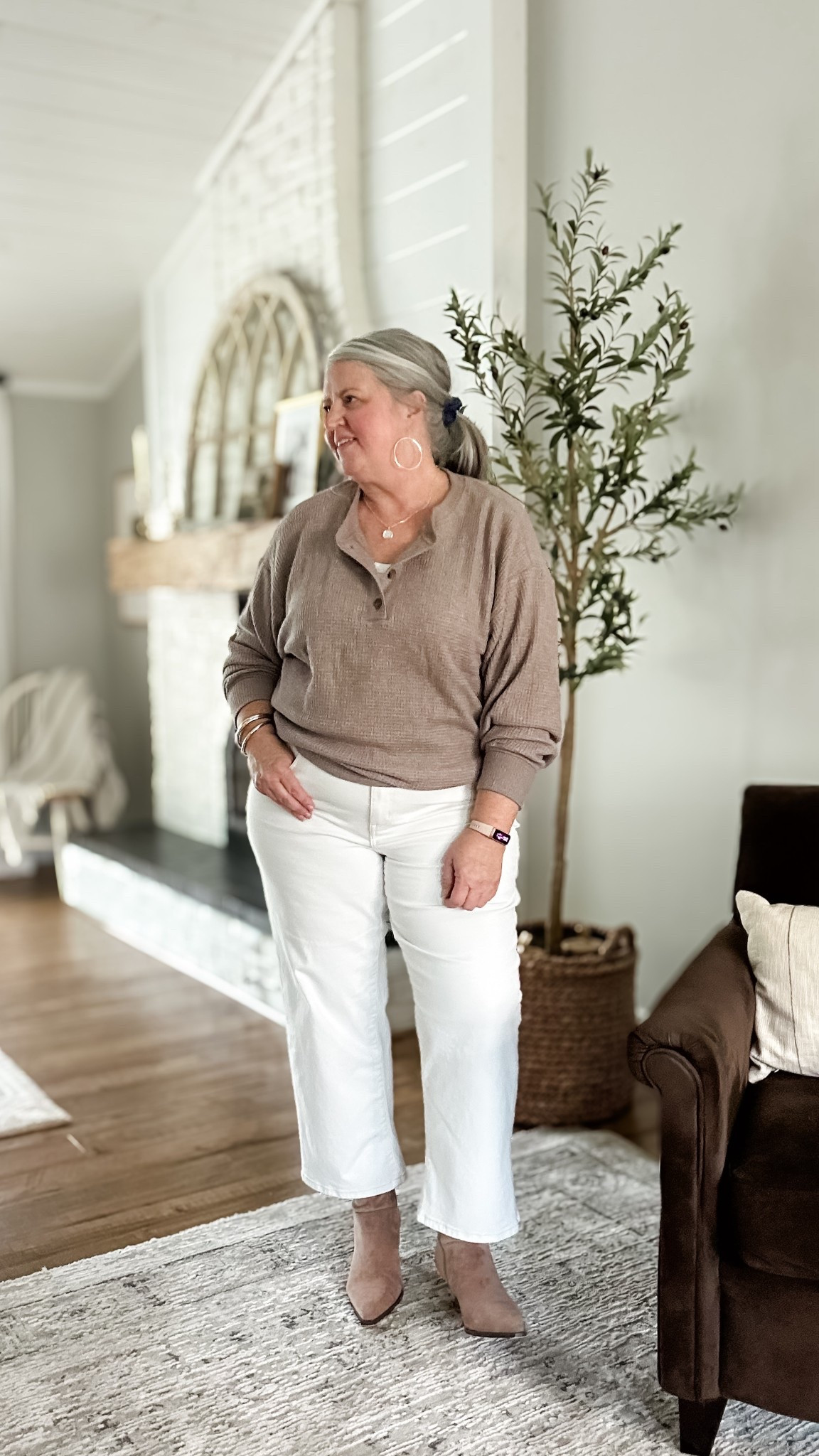 My favorite thermal Henley can be dress up with ankle jeans and booties. 
 Jeans 16W
Henley XL
Booties… I always size up. 
Bracelets - L

 

#LTKMidsize #LTKPlusSize #LTKOver40