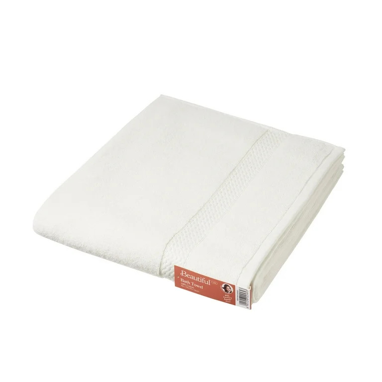 Beautiful Dobby Bath Towel, 56" x 30", Off White by Drew Barrymore | Walmart (US)