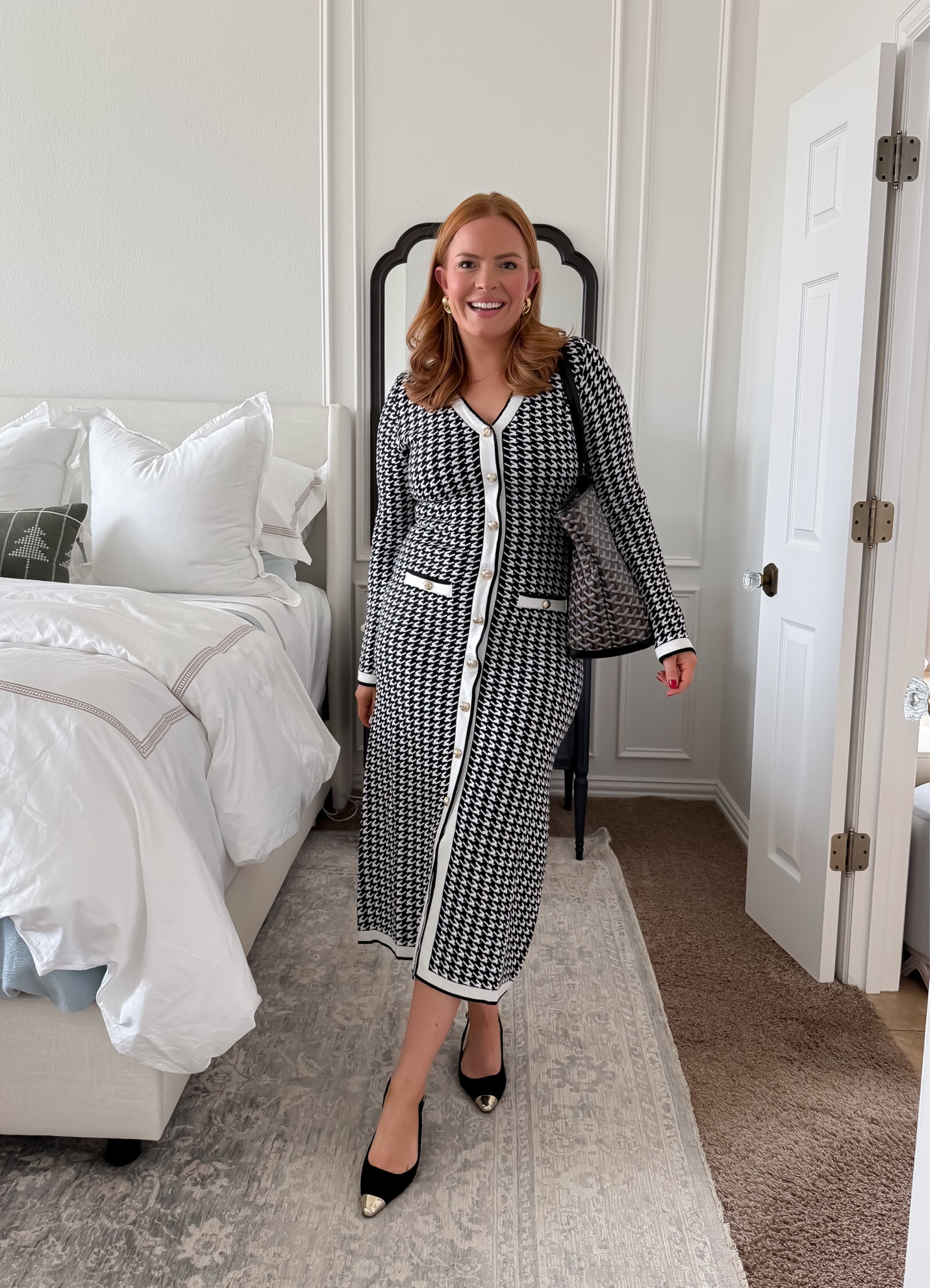 Classic workwear that never goes out of style 🤍
This black and white tweed dress is a polished, one-and-done work outfit that’s perfect for client meetings, presentations, or days you want to look extra put together with minimal effort. The structured silhouette makes it ideal for business casual and corporate offices, while still being comfortable enough for a full workday. Styled with classic black pumps and a work tote for a timeless office look.

Shop this tweed work dress and office-ready accessories on LTK.

#workdress #corporatefashion #businesscasualoutfit #ltkworkwear #officeoutfitideas

#LTKmomlife #LTKWorkwear #LTKgrwm