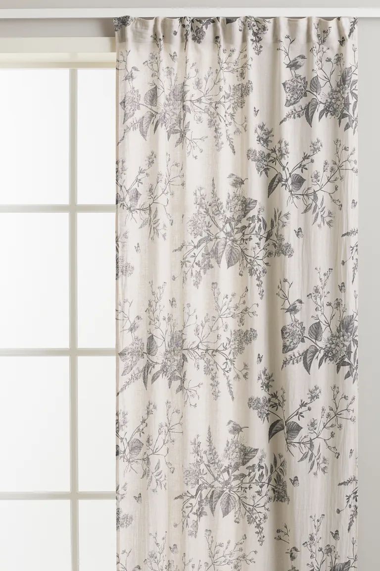 2-pack Multiway Patterned Linen-blend Curtains | H&M (US + CA)