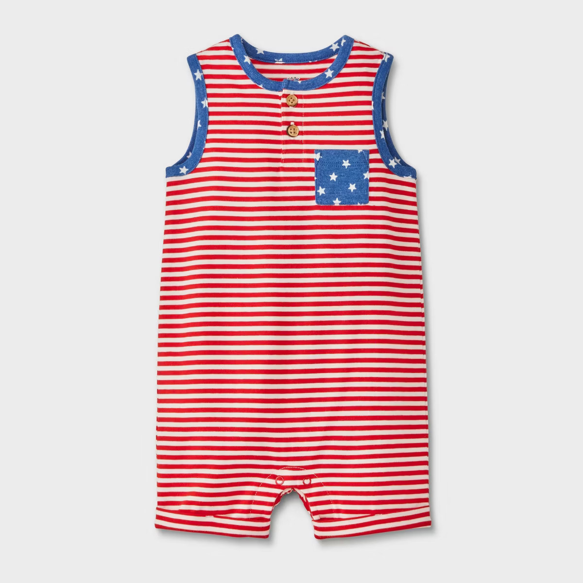 Baby Boys' Americana Striped Short Romper - Cat & Jack™ Red | Target