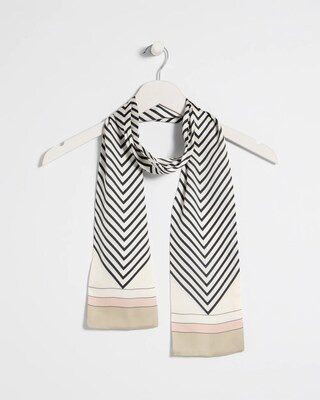 Women's Satin Printed Skinny Scarf in Black | Chico's | Chico's