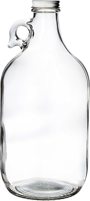 Kombucha Brooklyn 13-DXKS-HM6G Growler, Clear Glass Half-Gallon (64oz) with lid | Amazon (US)