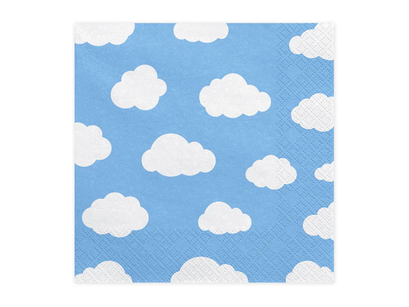 Sky Blue Cloud Print Paper Napkins | Ellie and Piper