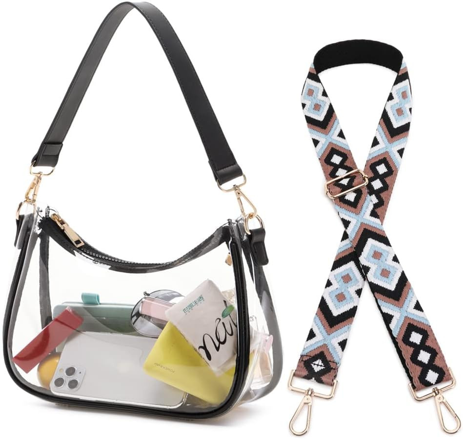 CYHTWSDJ Clear Bag Stadium Approved Clear Purse for Women Stadium | Amazon (US)