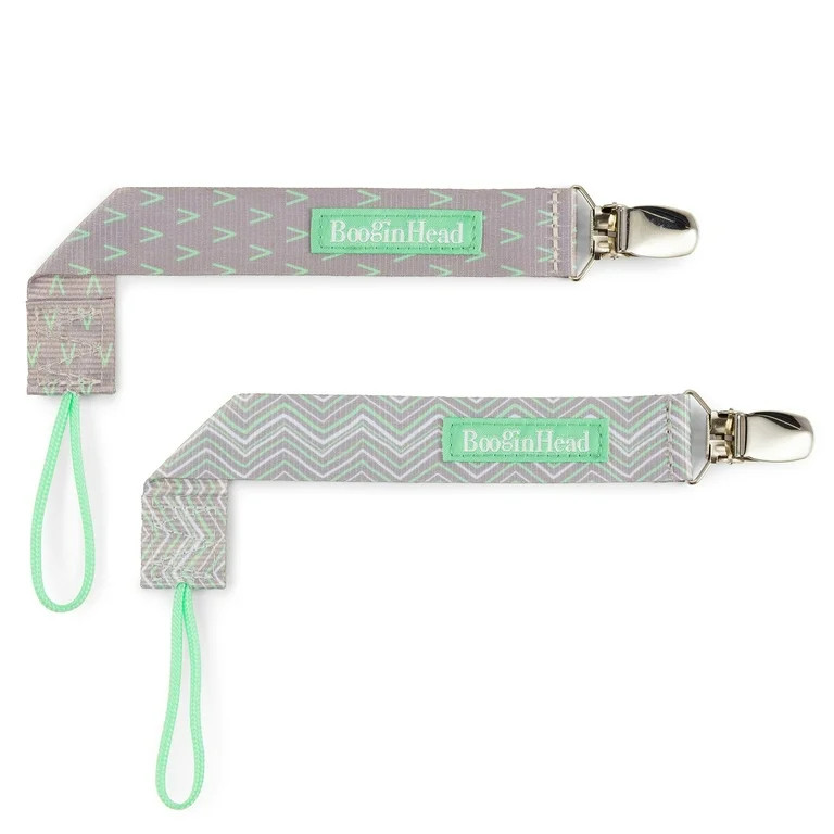 BooginHead PaciGrip Universal Pacifier Holder, 2PK, Mint Green Stripes, 1-Count | Walmart (US)