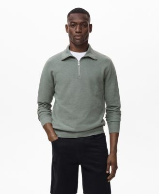 Men's Zipper Collar Microstructure Sweater | Macy's