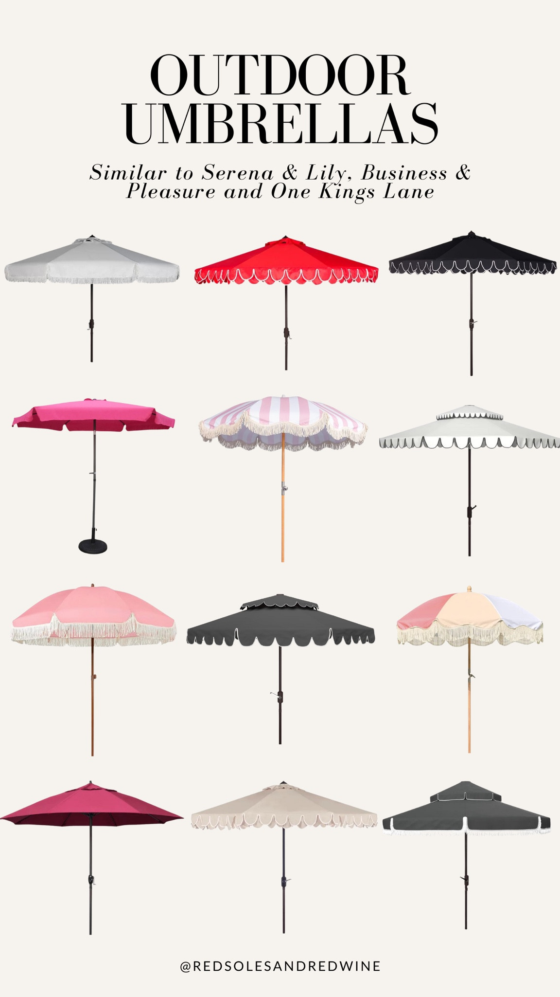 Outdoor umbrellas, patio umbrellas, Serena and Lily umbrella, one kings lane umbrella, business & pleasure umbrella, scallop umbrella 

#LTKSeasonal #LTKhome