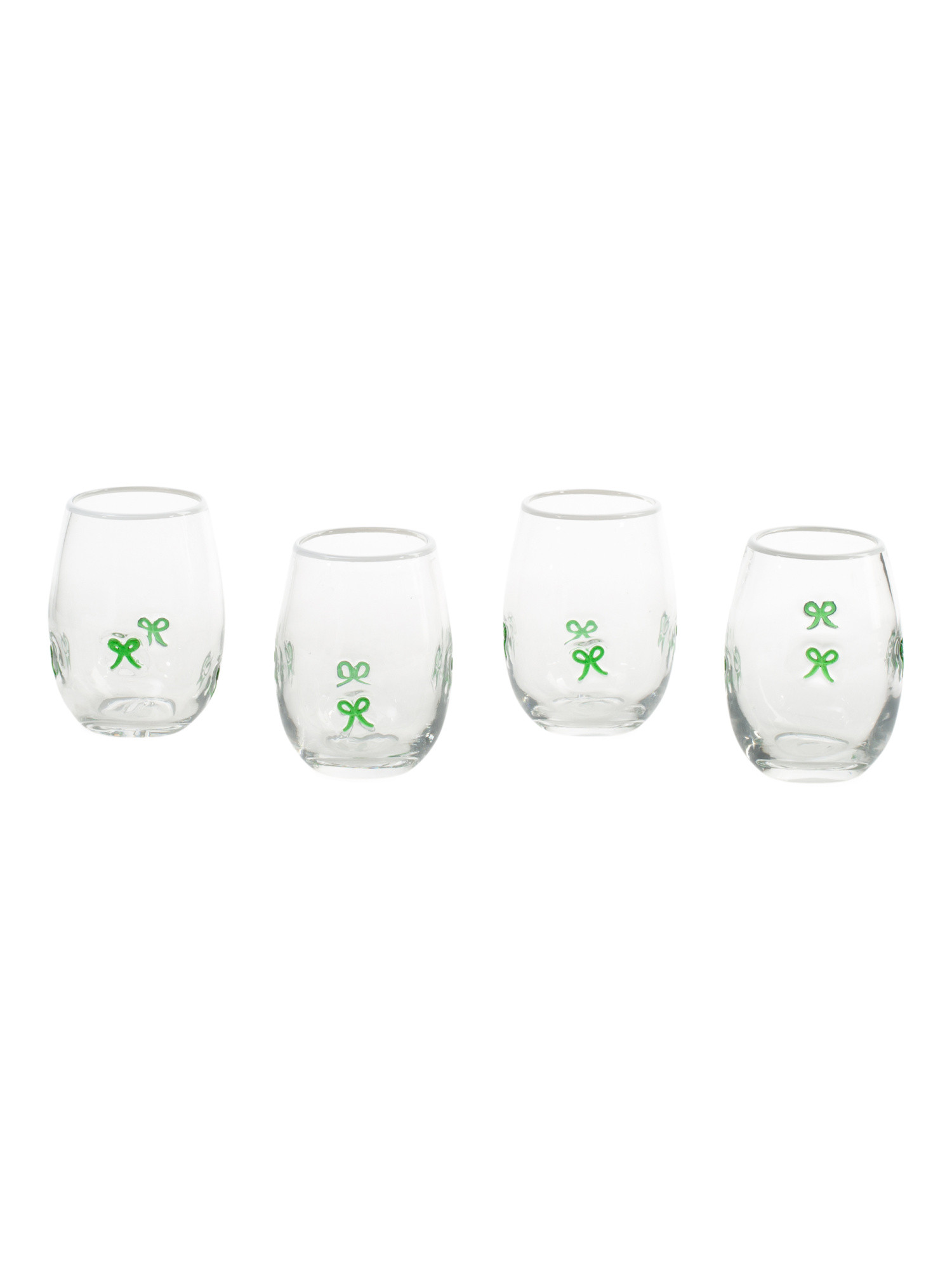 Set Of 4 Bow Pattern Stemless Glasses | Kitchen & Dining Room | Marshalls | Marshalls