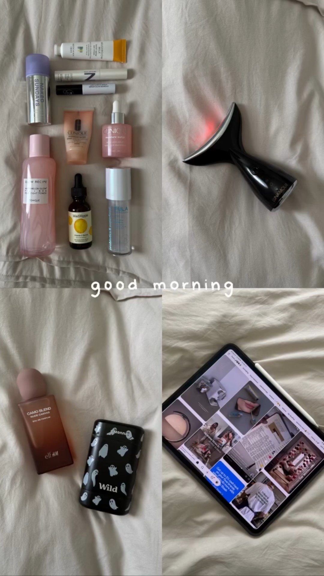 morning skincare essentials ✨☀️

@glowrecipe @clinique @drbrandt @tula @madhippiebeauty @nulastin @beekman1802 @naked_sundays @lunamour_beauty @wildrefill @hm @elfcosmetics @pinterest

#LTKBeauty #LTKSaleAlert #LTKselfcare
