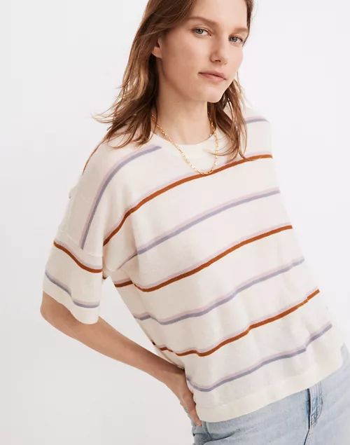 (Re)sponsible Weightless Cashmere Sweater Tee in Adler Stripe | Madewell