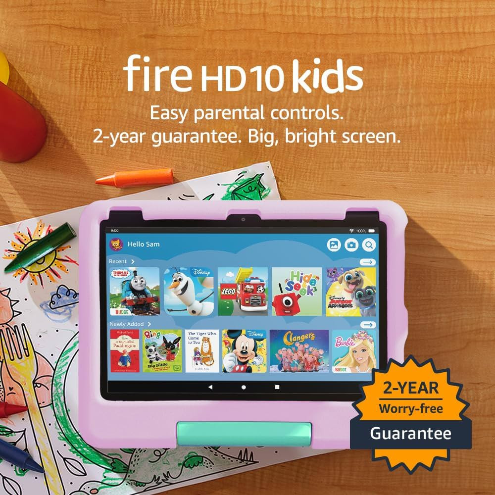 Amazon Fire HD 10 Kids tablet (newest gen) | ages 3–7, includes ads-free books, games, apps and... | Amazon (UK)