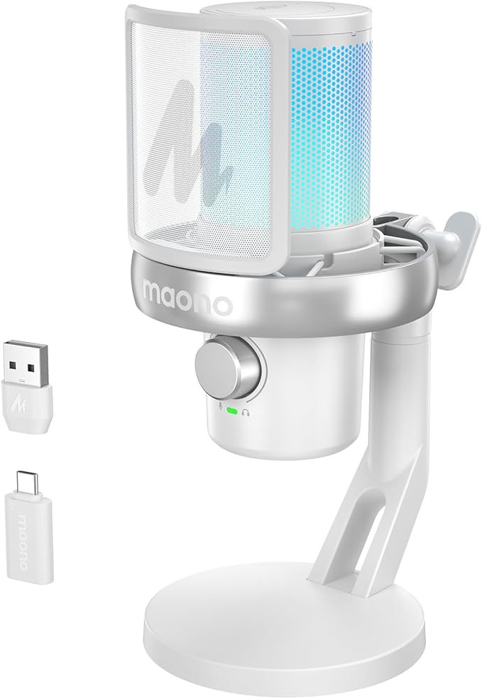 MAONO Wireless USB Microphone for PC,Gaming Streaming Mic with Software AI Voice Change,3-Level N... | Amazon (US)