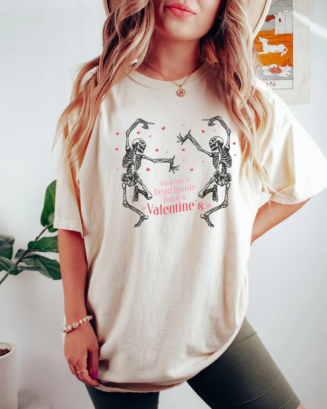 Comfort Colors Skeleton Valentines Day Shirt, When You Are Dead Inside TShirt, Dancing Skeletons ... | Etsy (US)