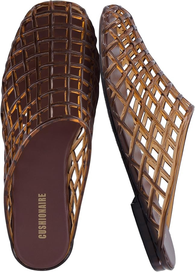 CUSHIONAIRE Lab Jelly Flats for Women, Closed Toe Slip On Lightweight Womens Mules with Woven Des... | Amazon (CA)