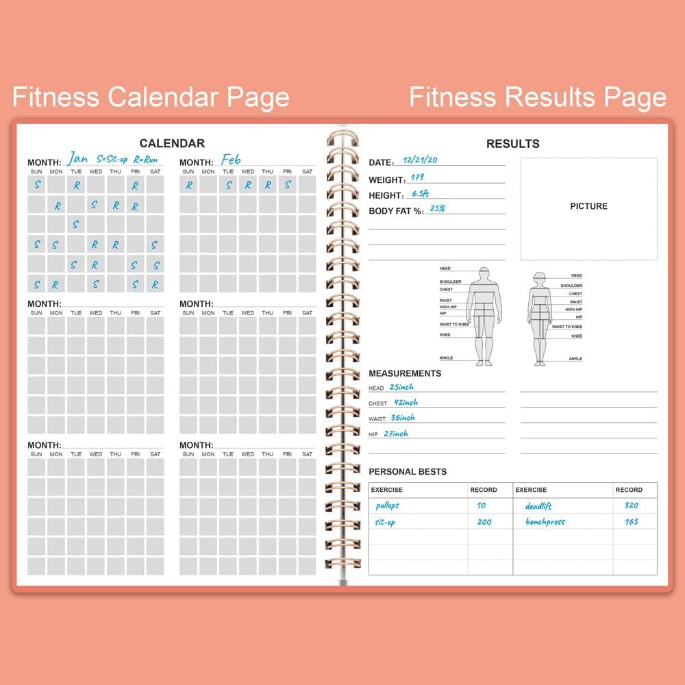 Fitness Journal for Women & Men - A5 Workout Journal/Planner to Track Weight Loss, Fitness Planne... | Amazon (US)