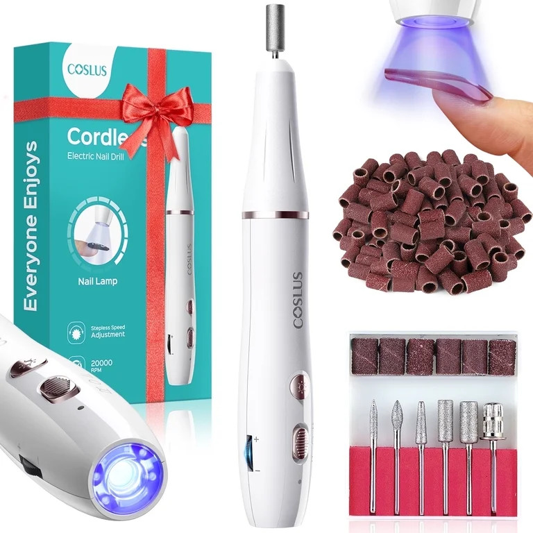 COSLUS CX41 Cordless Nail Drill Electric File,with Nails Lamp 2 in 1 Portable Nail Drill Machine ... | Walmart (US)