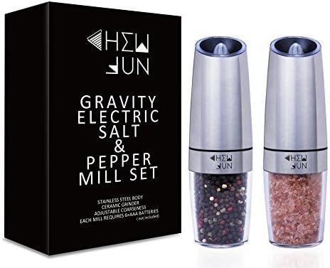 Gravity Electric Salt and Pepper Grinder Set with Adjustable Coarseness Automatic Pepper and Salt... | Amazon (US)