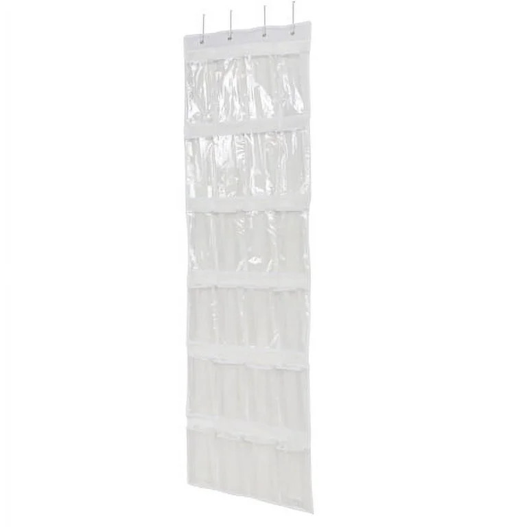Mainstays 24 Pocket over the Door Non Woven Closet Shoe Organizer, Arctic White, Adult and Kids | Walmart (US)