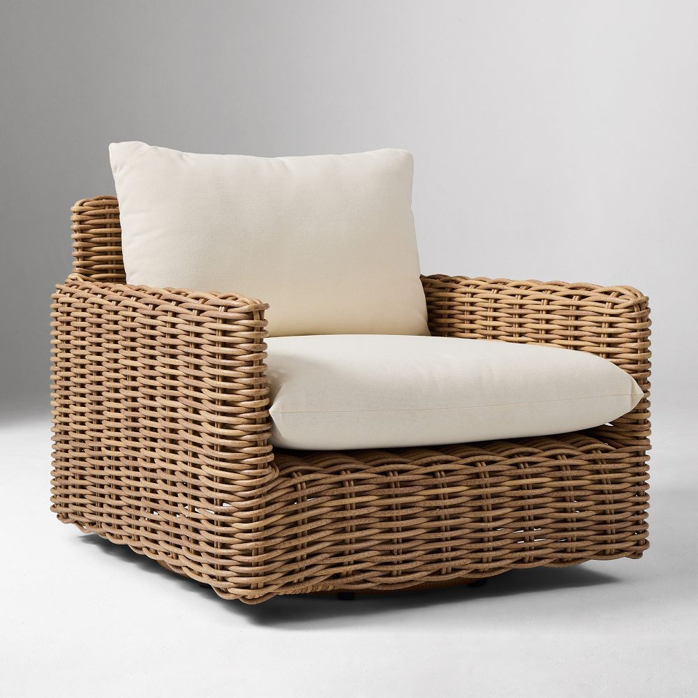 Westport Wicker Outdoor Slim Profile Swivel Chair | West Elm (US)