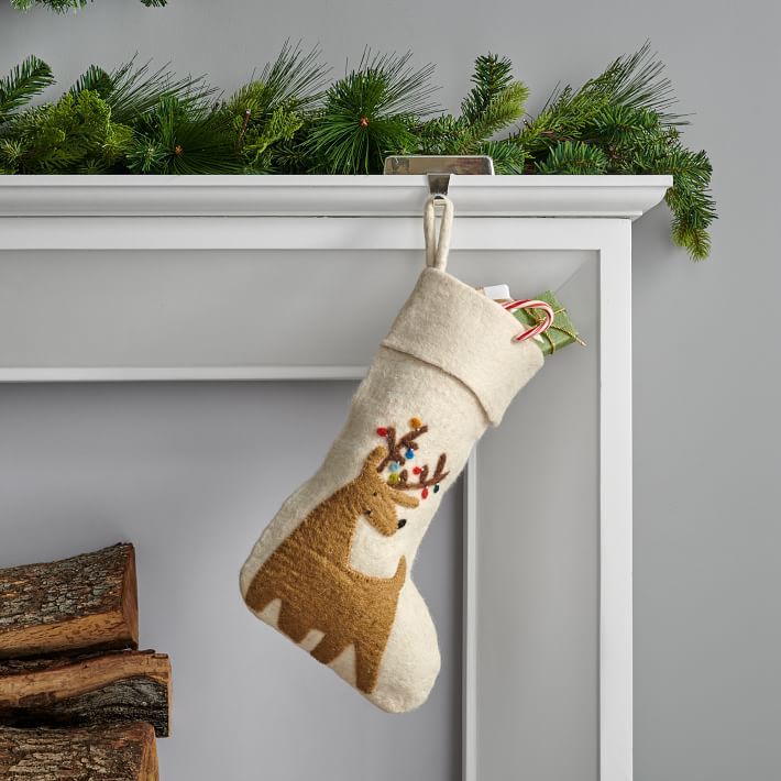 Felt Reindeer Stocking | West Elm (US)