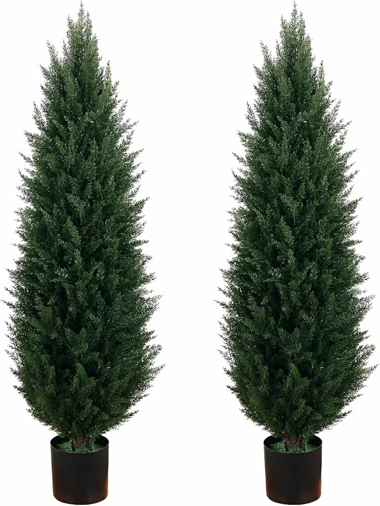 4-FT UV Rated -Cedar Trees Artificial-Topiary Trees Artificial Outdoor-Faux Plants Outdoor - Perf... | Amazon (US)