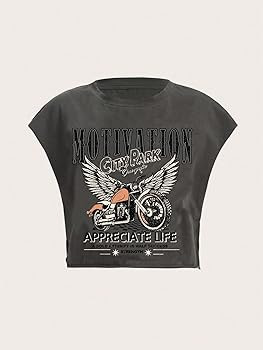 SOLY HUX Women's Y2k Vintage Graphic Short Sleeve Tee Tops Crew Neck Crop Tops for Summer Going O... | Amazon (US)