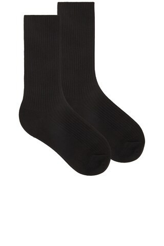 Eterne Classic Rib Socks in Black | FWRD 