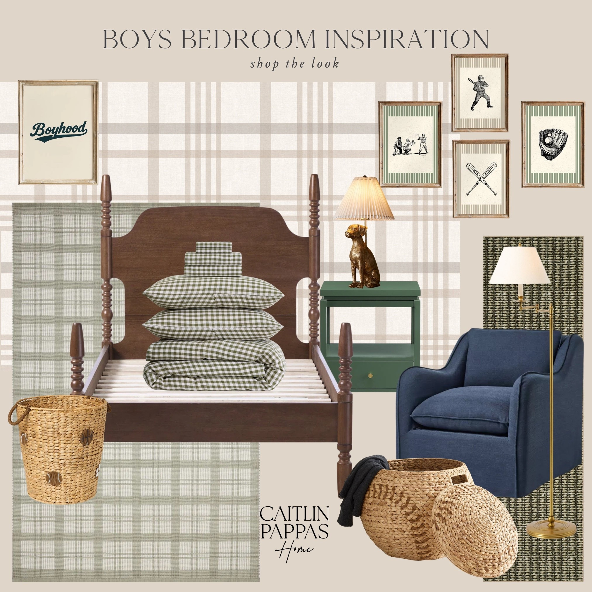 Boys bedroom inspiration 💙⚾️ Loving this blue and green boys bedroom theme, with a few aesthetically pleasing sports accents added in! 

#LTKKids #LTKHome