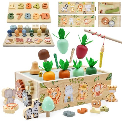 Montessori Wooden Toys for 1+ Year Old, 9 in 1 Montessori Toddler Toy with Preschool Educational Toys for 2+ Year Old, Birthday for Boys Girls Aged 1 2 3 4 Years | Amazon (US)