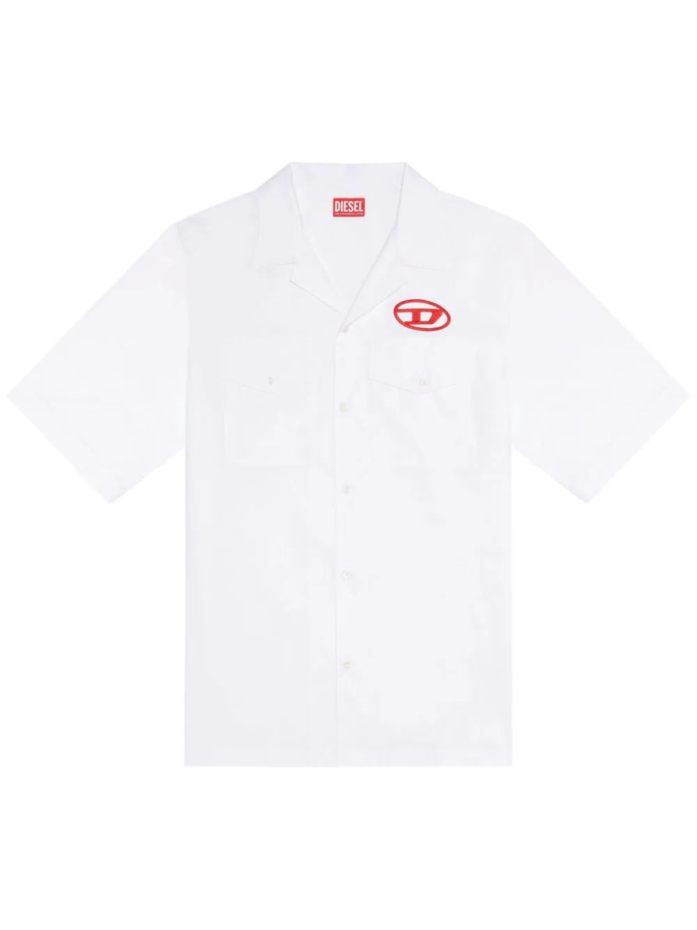 Diesel S-Mac-22-B logo-embroidered Shirt - Farfetch | Farfetch Global