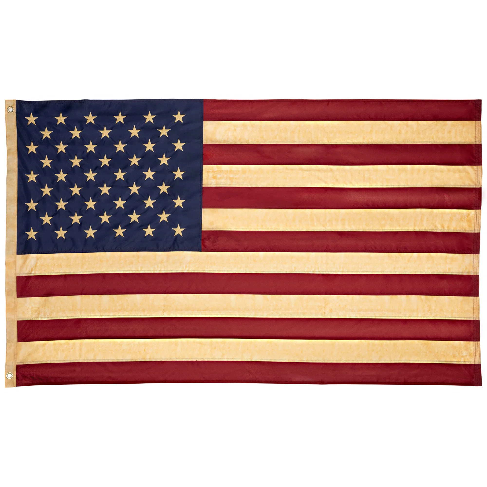 Northlight Seasonal Patriotic Americana Tea-Stained Embroidered Outdoor House Flag with Grommets ... | Wayfair North America