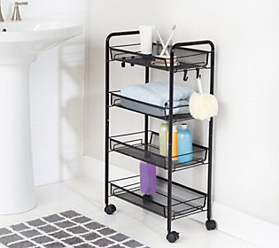 Honey-Can-Do 4-Tier Metal Rolling Cart with Tra ys | QVC