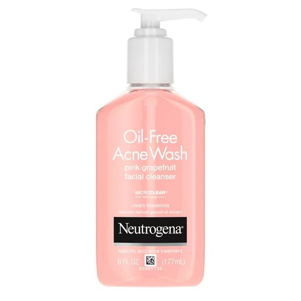 Neutrogena Oil-Free Pink Grapefruit Acne Facial Cleanser, 6 fl. oz | Walmart (US)