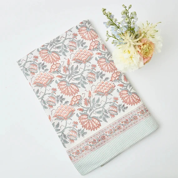 Floral Tablecloth for Spring Block Printed Tablecloth French - Etsy | Etsy (US)