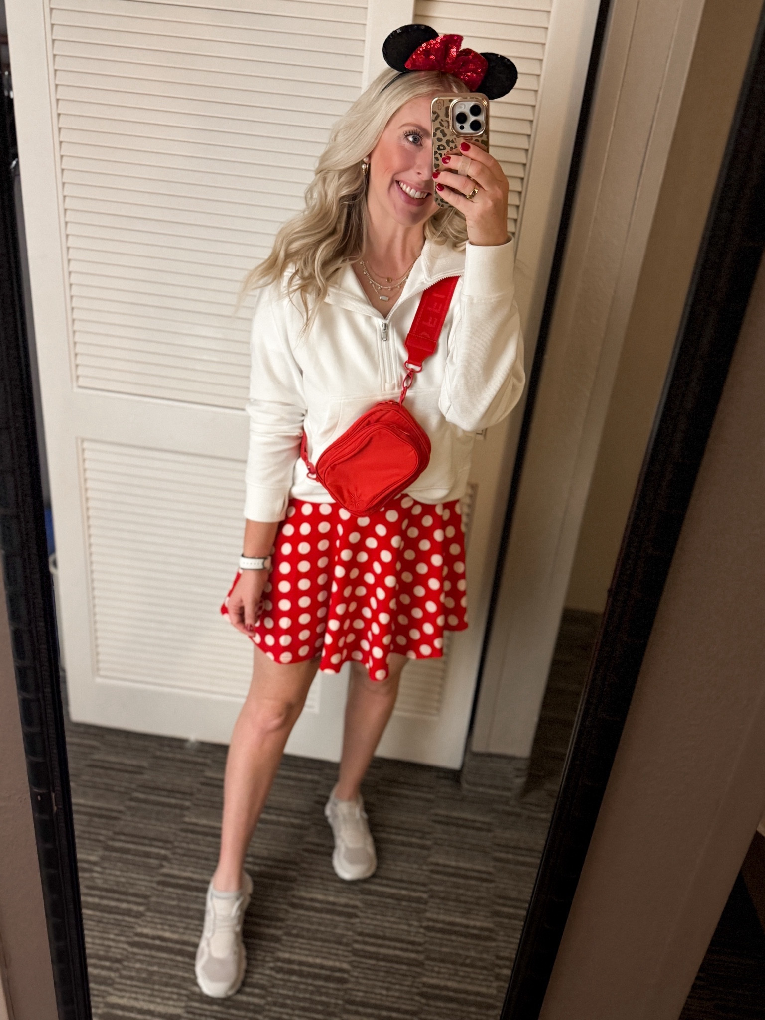 Disney outfit, Disney World outfit, Walt Disney World Outfit, family Disney outfits, vacation outfit, red polka dot skirt, red belt bag 

#LTKfindsunder50 #LTKtravel