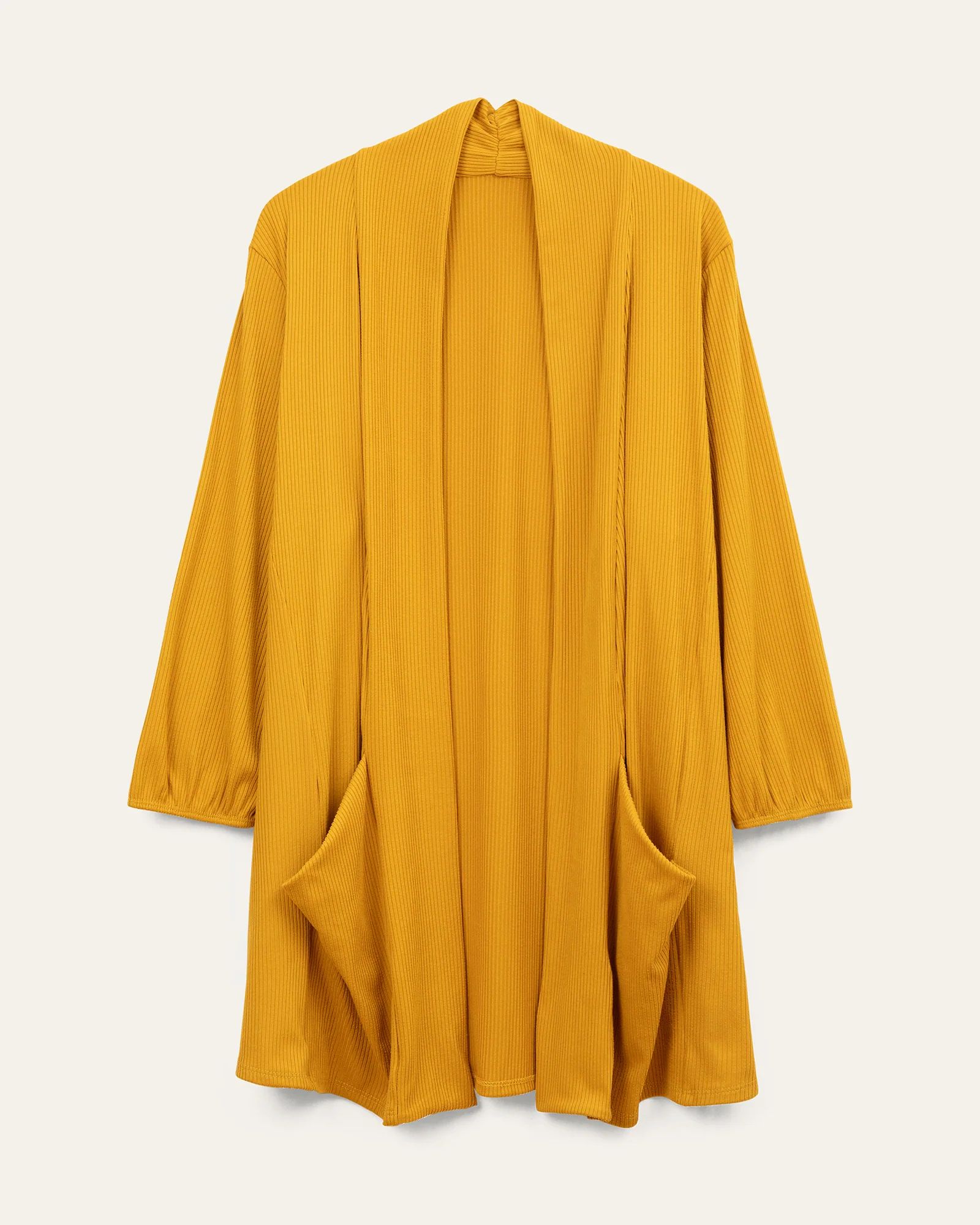 Molly & Isadora Cia 3/4 Sleeve Cardigan | Mustard | Women's Tops | Dia & Co