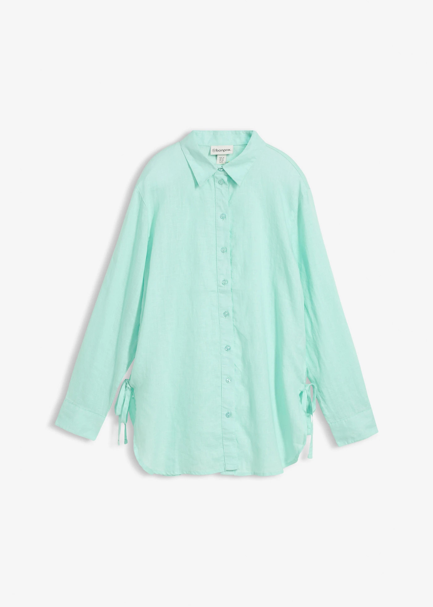 Overhemdblouse van linnen lichtmint | Bonprix NL (Influencer)
