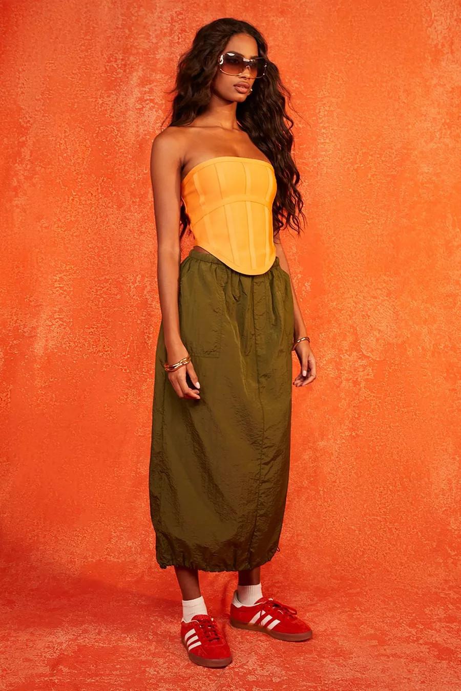 Woven Cargo Midi Skirt | boohoo (US & Canada)