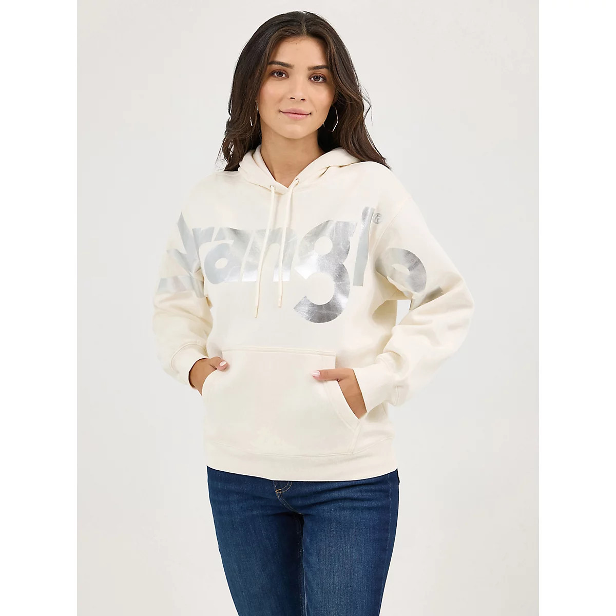 Women's Wrangler Bold Logo Hoodie in Icy White | Wrangler