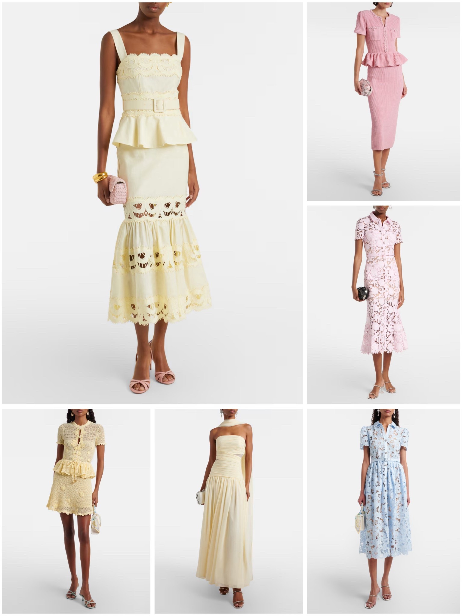 Spring dresses, Easter dress, spring wedding guest, special occasion, feminine style, lace dress, eyelet, pink, yellow, blue dresses, brunch, baby shower outfit wedding shower outfit timeless classic style evening gown
